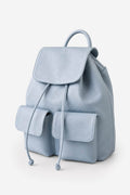 Mochila de piel para mujer color azul cielo fabricada en Italia