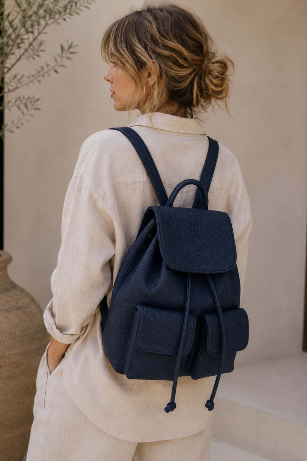 Mochila de piel para mujer