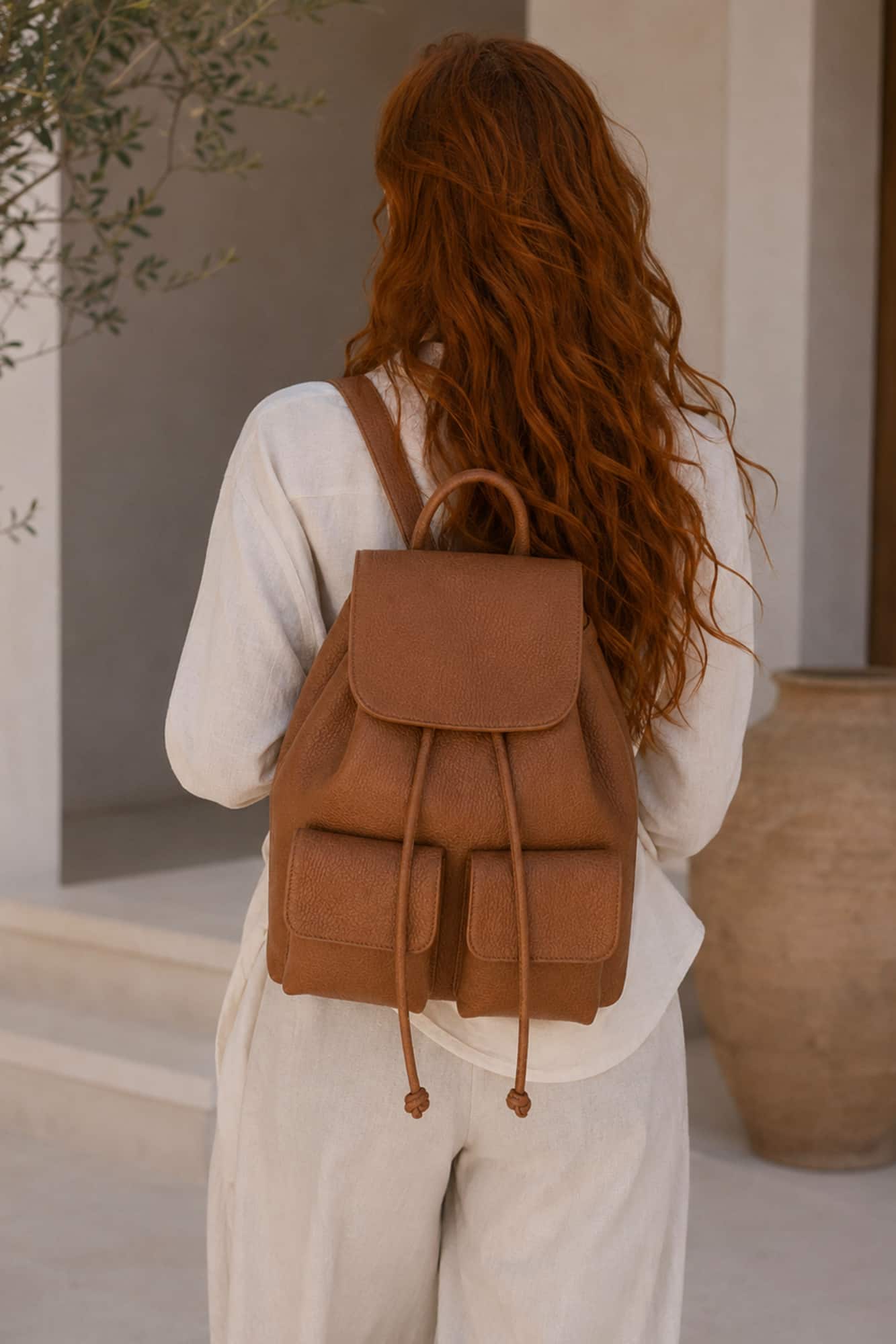 Mochila de piel para mujer