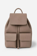 Mochila de piel para mujer color taupe fabricada en Italia