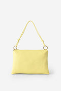 Bolso de hombro de piel para mujer Roma color amarillo fabricado en Italia