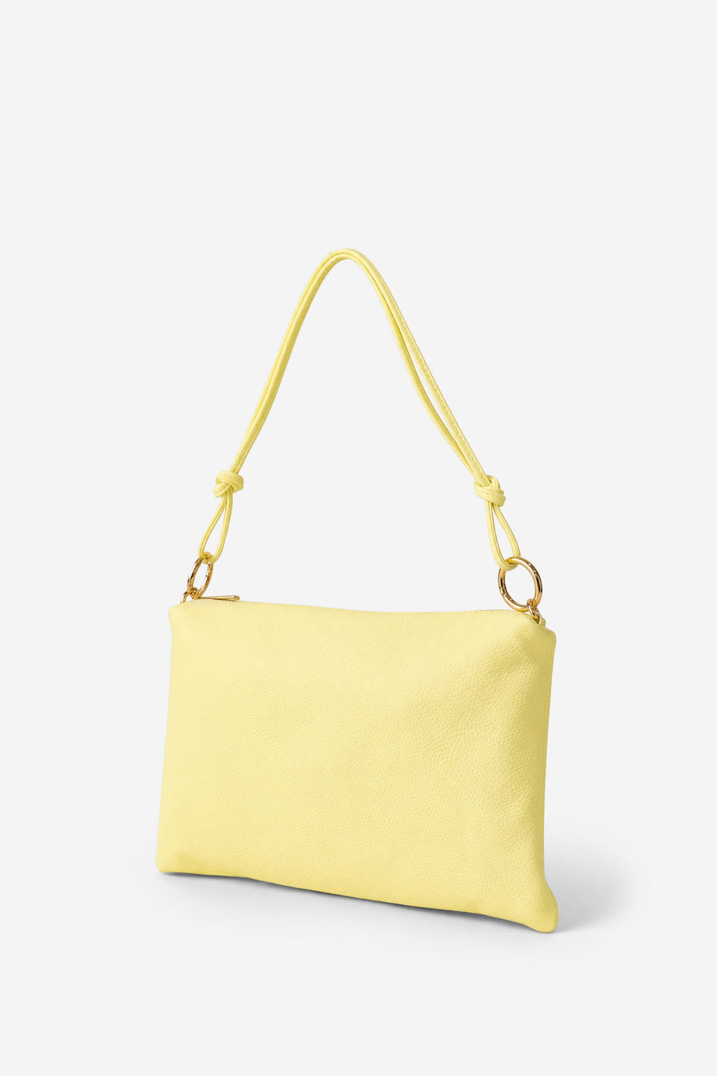 Bolso de hombro de piel para mujer Roma color amarillo vista lateral